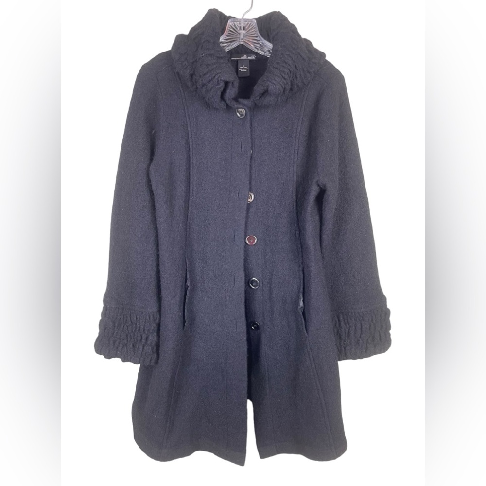 Willi Smith 100% Wool Button Up Jacket Collar & C… - image 1